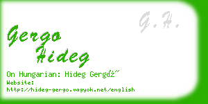 gergo hideg business card